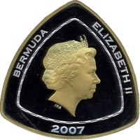 Bermuda coin 9 Dollars - Elizabeth II - Shipwreck Series - The obverse of 9 Dollars - Elizabeth II - Shipwreck Series - The