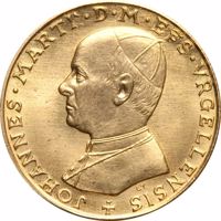 reverse of 1 Sobirana (1978) coin from Andorra. Inscription: + JOHANNES·MARTI'·D·M·EPS·VRGELLENSIS LT