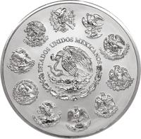 Mexico coin 1 Kilo - Libertad Silver Bullion Coinage (2001 - 2014) obverse obverse of 1 Kilo - Libertad Silver Bullion Coinage (2001 - 2014) coin with KM# 677 from Mexico. Inscription: ESTADOS UNIDOS MEXICANOS