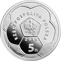 Poland coin 5 Złotych - Legia Warszawa (2016) obverse obverse of 5 Złotych - Legia Warszawa (2016) coin with Y# 948 from Poland. Inscription: RZECZPOSPOLITA POLSKA mw 2016 5 ZŁ