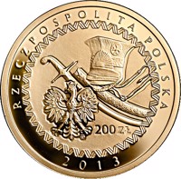 Poland coin 200 Złotych - 200th Anniversary of the Death of Prince Józef Poniatowski (2013) obverse obverse of 200 Złotych - 200th Anniversary of the Death of Prince Józef Poniatowski (2013) coin with Y# 875 from Poland. Inscription: RZECZPOSPOLITA POLSKA mw 200 ZŁ 2013