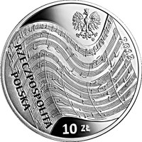 Poland coin 10 Złotych - Witold Lutosławski (2013) obverse obverse of 10 Złotych - Witold Lutosławski (2013) coin with Y# 871 from Poland. Inscription: mw 2013 RZECZPOSPOLITA POLSKA 10 ZŁ