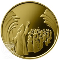 Israel coin 10 New Sheqalim - Biblical art coin series: Parting of the Red Sea (2009) reverse reverse of 10 New Sheqalim - Biblical art coin series: Parting of the Red Sea (2009) coin with KM# 452 from Israel.