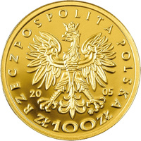 Poland coin 100 Złotych - Stanisław August Poniatowski (1764-1795) (2005) obverse obverse of 100 Złotych - Stanisław August Poniatowski (1764-1795) (2005) coin from Poland. Inscription: RZECZPOSPOLITA POLSKA 2005 mw ZŁ 100 ZŁ