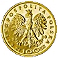 obverse of 100 Złotych - Jan II Kazimierz (1648 - 1668) (2000) coin with Y# 402 from Poland. Inscription: RZECZPOSPOLITA POLSKA 2000 mw ZŁ 100 ZŁ