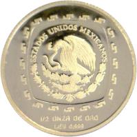 obverse of 50 Pesos / 1/2 Onza - Sacerdote (1996) coin with KM# 601 from Mexico. Inscription: ESTADOS UNIDOS MEXICANOS 1/2 DE ONZA DE ORO LEY 0.999