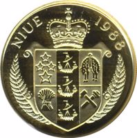 Niue coin 250 Dollars - Elizabeth II - John F. Kennedy (1988) obverse obverse of 250 Dollars - Elizabeth II - John F. Kennedy (1988) coin with KM# 20 from Niue. Inscription: NIUE 1988