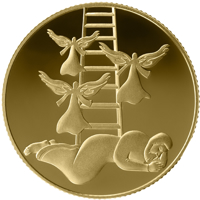 Israel coin 1 New Sheqel - Biblical art coin series: Jacob's Dream (2014) reverse reverse of 1 New Sheqel - Biblical art coin series: Jacob's Dream (2014) coin with KM# 531 from Israel.