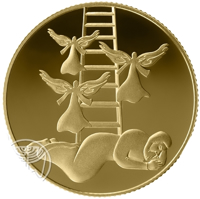 reverse of 10 New Sheqalim - Biblical art coin series: Jacob's Dream (2014) coin with KM# 532 from Israel.
