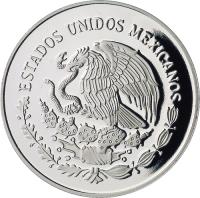 obverse of 5 Pesos - Buque escuela Cuauhtémoc (1999) coin with KM# 635 from Mexico. Inscription: ESTADOS UNIDOS MEXICANOS
