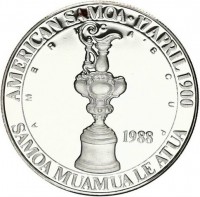 KM# 2 AMERICAN SAMOA·17 APRIL 1900AMERICA'S CUP1988SAMOA MUAMUA LE ATUA.