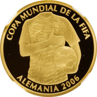 reverse of 1 Sucre - FIFA World Championship 2006 (2006) coin with KM# 118 from Ecuador. Inscription: COPA MUNDIAL DE LA FIFA ALEMANIA 2006