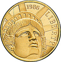 United States coin 5 Dollars - Statue of Liberty Centennial (1986) obverse obverse of 5 Dollars - Statue of Liberty Centennial (1986) coin with KM# 215 from United States. Inscription: 1986 LIBERTY W