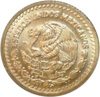 obverse of 1/20 Onza - Libertad Gold Bullion (1991 - 1994) coin with KM# 589 from Mexico. Inscription: ESTADOS UNIDOS MEXICANOS