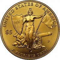 KM# 505 UNITED STATES OF AMERICA$5WE PLURIBUS UNUM.