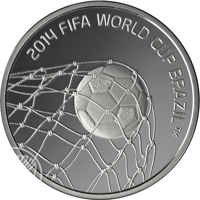 Israel coin 1 New Sheqel - 2014 FIFA World Cup Brazil (2013) reverse reverse of 1 New Sheqel - 2014 FIFA World Cup Brazil (2013) coin with KM# 512 from Israel. Inscription: 2014 FIFA WORLD CUP BRAZIL ™