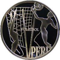 obverse of 1 Nuevo Sol - Volleyball (2007) coin with KM# 357 from Peru. Inscription: VOLEIBOL PERU