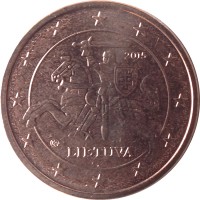Lithuania coin 5 Euro Cent (2015 - 2018) obverse obverse of 5 Euro Cent (2015 - 2018) coin with KM# 207 from Lithuania. Inscription: 2015 LIETUVA