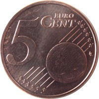 Lithuania coin 5 Euro Cent (2015 - 2018) reverse reverse of 5 Euro Cent (2015 - 2018) coin with KM# 207 from Lithuania. Inscription: 5 EURO CENT LL