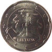 Lithuania coin 20 Euro Cent (2015 - 2018) obverse obverse of 20 Euro Cent (2015 - 2018) coin with KM# 209 from Lithuania. Inscription: 2015 LIETUVA