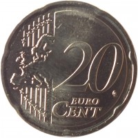 Lithuania coin 20 Euro Cent (2015 - 2018) reverse reverse of 20 Euro Cent (2015 - 2018) coin with KM# 209 from Lithuania. Inscription: 20 EURO CENT LL