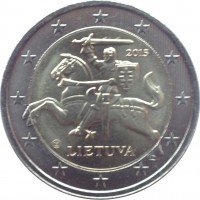 Lithuania coin 2 Euro (2015 - 2018) obverse obverse of 2 Euro (2015 - 2018) coin with KM# 212 from Lithuania. Inscription: 2015 LIETUVA