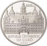 reverse of 10 Euro - Eggenberg Castle (2002) coin with KM# 3099 from Austria. Inscription: SCHLOSS EGGENBERG REPUBLIK ÖSTERREICH 10 EURO 2002