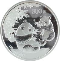 reverse of 300 Yuan - Panda - Panda Silver Bullion (2006) coin with KM# 1662 from China. Inscription: 300元 1 Kg Ag .999