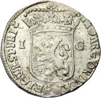 Dutch Republic coin 1 Gulden (1713 - 1714) obverse obverse of 1 Gulden (1713 - 1714) coin with KM# 97.2 from Dutch Republic. Inscription: I G MO : ARG : ORD : FÆD : BELG : WEST · FRI
