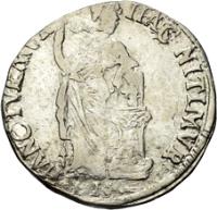 Dutch Republic coin 1 Gulden (1713 - 1714) reverse reverse of 1 Gulden (1713 - 1714) coin with KM# 97.2 from Dutch Republic. Inscription: HAC NITIMVR - HANC TVEMVR