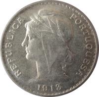 obverse of 50 Centavos (1912 - 1916) coin with KM# 561 from Portugal. Inscription: REPUBLICA PORTUGUESA 1916