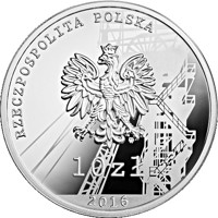 Poland coin 10 Złotych - The 35th anniversary of the pacification of the „Wujek” Coal Mine (2016) obverse obverse of 10 Złotych - The 35th anniversary of the pacification of the „Wujek” Coal Mine (2016) coin with Y# 958 from Poland. Inscription: RZECZPOSPOLITA POLSKA mw 10 ZŁ 2016