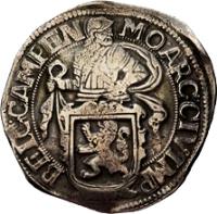 Dutch Republic coin 1 Leeuwendaalder (1675 - 1693) reverse reverse of 1 Leeuwendaalder (1675 - 1693) coin with KM# 35.4 from Dutch Republic. Inscription: MO ARG CIV IMP - BELG CAMPEN