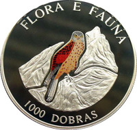 São Tomé and Príncipe coin 1000 Dobras - Flora and Fauna - Black Kite (1995) reverse reverse of 1000 Dobras - Flora and Fauna - Black Kite (1995) coin with KM# 76 from São Tomé and Príncipe. Inscription: Flora and Fauna