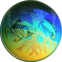 reverse of 1000 Dobras - Fish Hologram (1998) coin with KM# 81 from São Tomé and Príncipe.