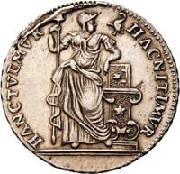 Dutch Republic coin 1/4 Guilder (1756 - 1759) obverse obverse of 1/4 Guilder (1756 - 1759) coin with KM# 89 from Dutch Republic. Inscription: HAC NITIMVR - HANC TVEMVR