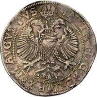 Dutch Republic coin 1 Arendrijksdaalder - Mattias I (1581 - 1795) reverse reverse of 1 Arendrijksdaalder - Mattias I (1581 - 1795) coin with KM# 9 from Dutch Republic. Inscription: MATTH I D G RO IMP SEM AVGVSTVS