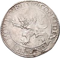 Dutch Republic coin 1 Liondaalder (1607) reverse reverse of 1 Liondaalder (1607) coin with KM# 23.1 from Dutch Republic. Inscription: CONFIDENS DNO . NON .MOVETVR . I607 .
