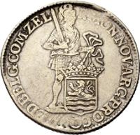 Dutch Republic coin 1 Ducat (1757 - 1794) obverse obverse of 1 Ducat (1757 - 1794) coin with KM# 52.4 from Dutch Republic. Inscription: MON NOV ARG PRO CONFŒD BELG COM ZEL