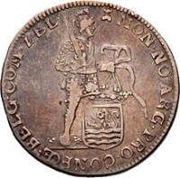 Dutch Republic coin 1/4 Ducat (1762 - 1793) obverse obverse of 1/4 Ducat (1762 - 1793) coin with KM# 99 from Dutch Republic. Inscription: MON NO ARG PRO CONFOE BELG COM ZEL