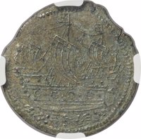 reverse of 6 Pence - James I (1616) coin with KM# 3 from Bermuda.