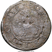 Bermuda coin 12 Pence - James I (1616) obverse obverse of 12 Pence - James I (1616) coin with KM# A6 from Bermuda. Inscription: SOMMER ISLANDS XII