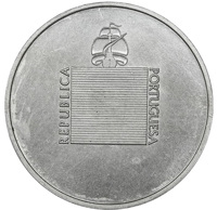 obverse of 20 Escudos (1970) coin from Portugal. Inscription: REPUBLICA PORTUGUESA J. A. MANTA DEL. ROSA GRAV.
