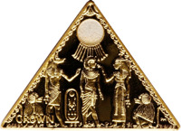 Isle of Man coin 1 Crown - Elizabeth II - Tutankhamun (2009) reverse reverse of 1 Crown - Elizabeth II - Tutankhamun (2009) coin from Isle of Man. Inscription: 1 CROWN