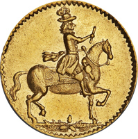 Denmark coin 2 Ducat - Christian V (1675) obverse obverse of 2 Ducat - Christian V (1675) coin with KM# 347 from Denmark.