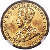 obverse of 1 Shilling - George V (1936) coin with KM# Pn8 from British West Africa. Inscription: GEORGIVS V D. G. BRITT: OMN: REX F. D. IND. IMP: