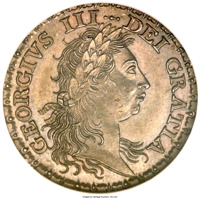 obverse of 1 Guinea - George III (1782) coin with KM# PnA59 from United Kingdom.