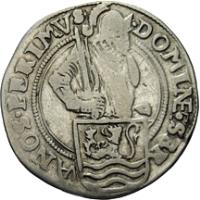 Spanish Netherlands coin Snaphaanschelling (1581 - 1795) obverse obverse of Snaphaanschelling (1581 - 1795) coin from Spanish Netherlands. Inscription: DOMIN . SER - VA . NOS . PERIMVS