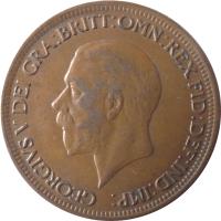 United Kingdom coin 1/2 Penny - George V - Small head (1928 - 1936) obverse obverse of 1/2 Penny - George V - Small head (1928 - 1936) coin with KM# 837 from United Kingdom. Inscription: GEORGIVS V DEI GRA:BRITT:OMN:REX FID:DEF:IND:IMP