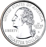 obverse of 1/4 Dollar - Pennsylvania - Washington Quarter (1999) coin with KM# 294 from United States. Inscription: UNITED STATES OF AMERICA LIBERTY D IN GOD WE TRUST QUARTER DOLLAR